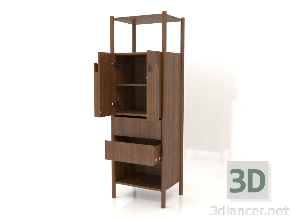 modello 3D Rack ST 05 (aperto, 600x450x1800, legno marrone chiaro) - anteprima