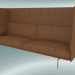3d model Triple sofa with high back Outline (Refine Cognac Leather, Polished Aluminum) - preview