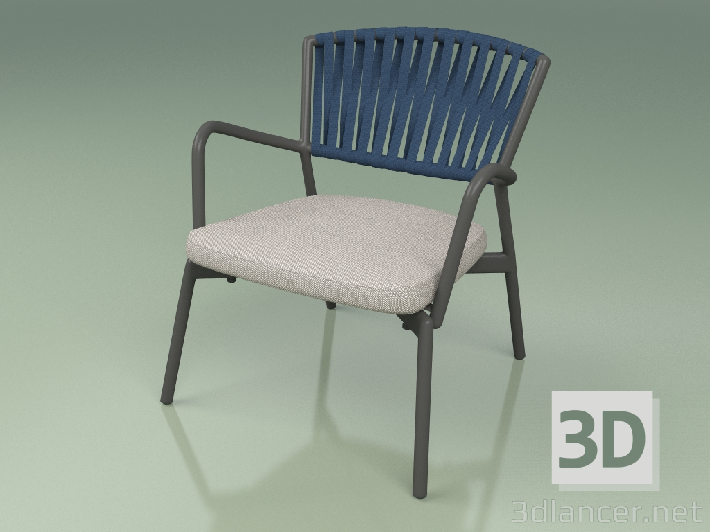 modello 3D Sedia con seduta morbida 127 (Belt Blue) - anteprima