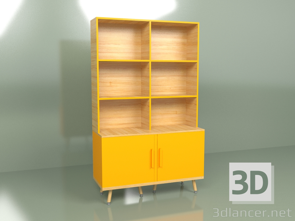 3D modeli Raflı Woodi (turuncu) - önizleme