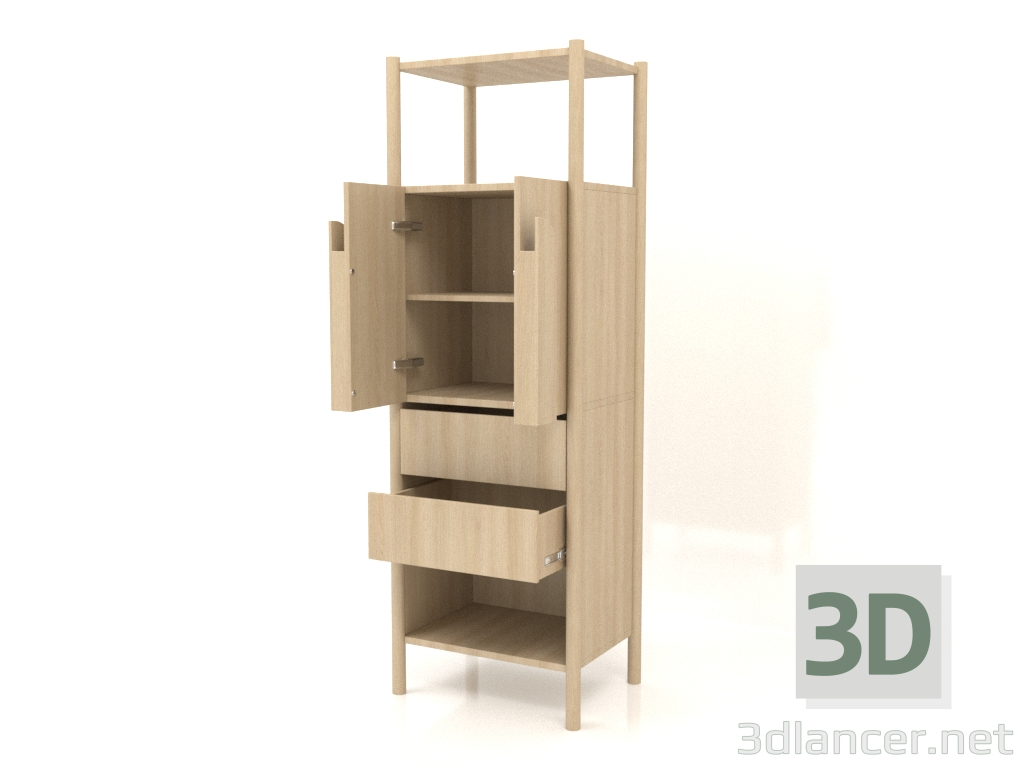 3D Modell Regal ST 05 (offen, 600x450x1800, Holz weiß) - Vorschau