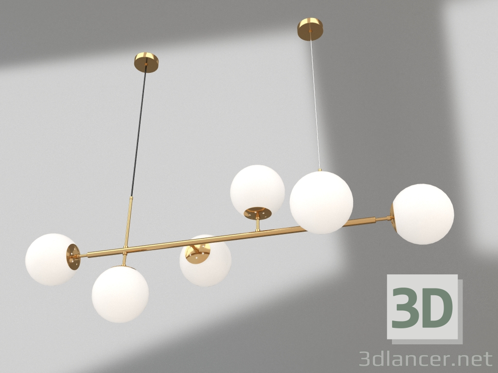 3 डी मॉडल झूमर इरडा कांस्य (सफेद रंग) (07622-6,20-01) - पूर्वावलोकन