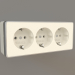 3d model Triple socket with grounding (ivory) - preview