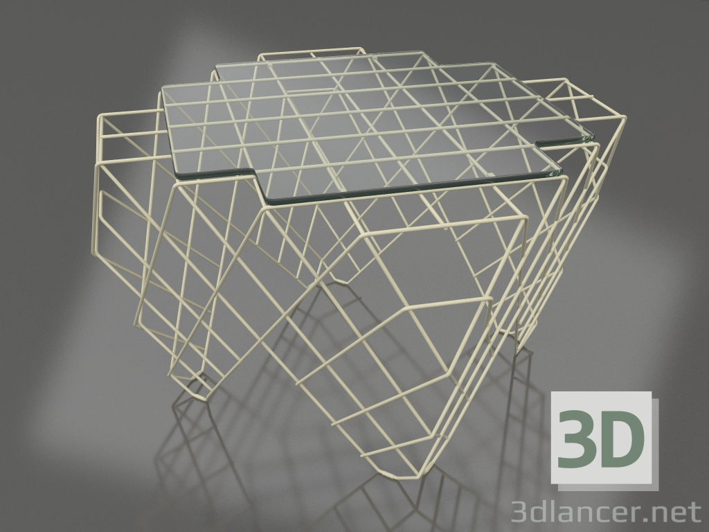 modello 3D Tavolino basso (Oro) - anteprima