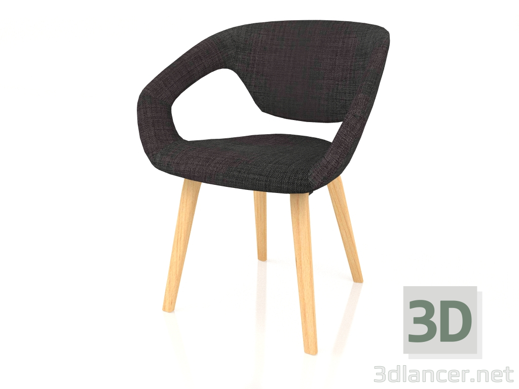 Modelo 3d Cadeira Flexback (Natural-Cinza Escuro) - preview