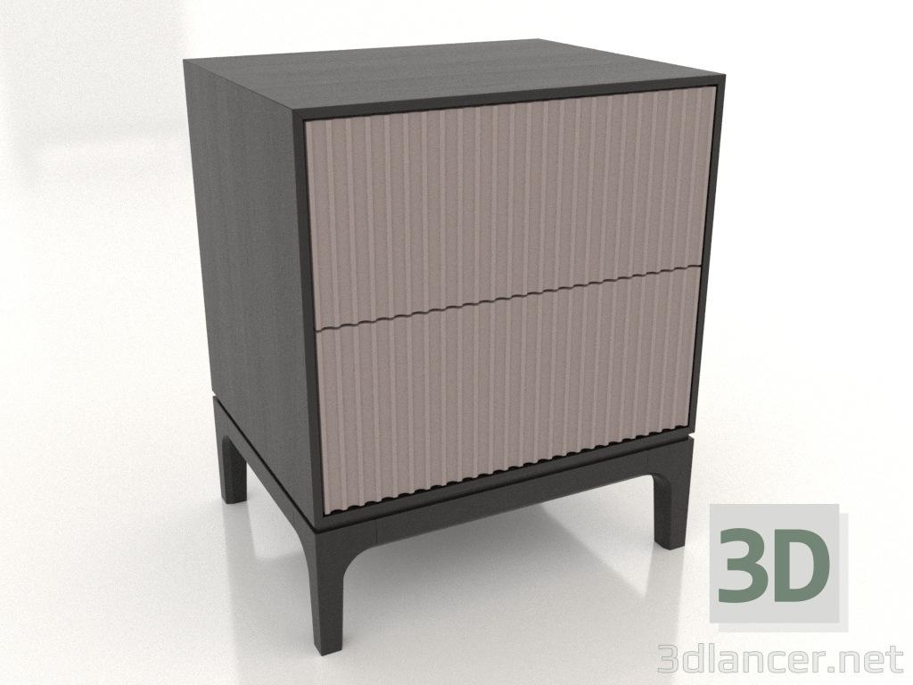Modelo 3d Mesa de cabeceira FARGO 2 gavetas com frentes fresadas (platina, carvalho preto, opção 1) - preview Modelo 3d Mesa de cabeceira FARGO 2 gavetas com frentes fresadas (platina, carvalho preto, opção 1) - preview