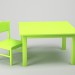 modèle 3D Table + chaise - preview