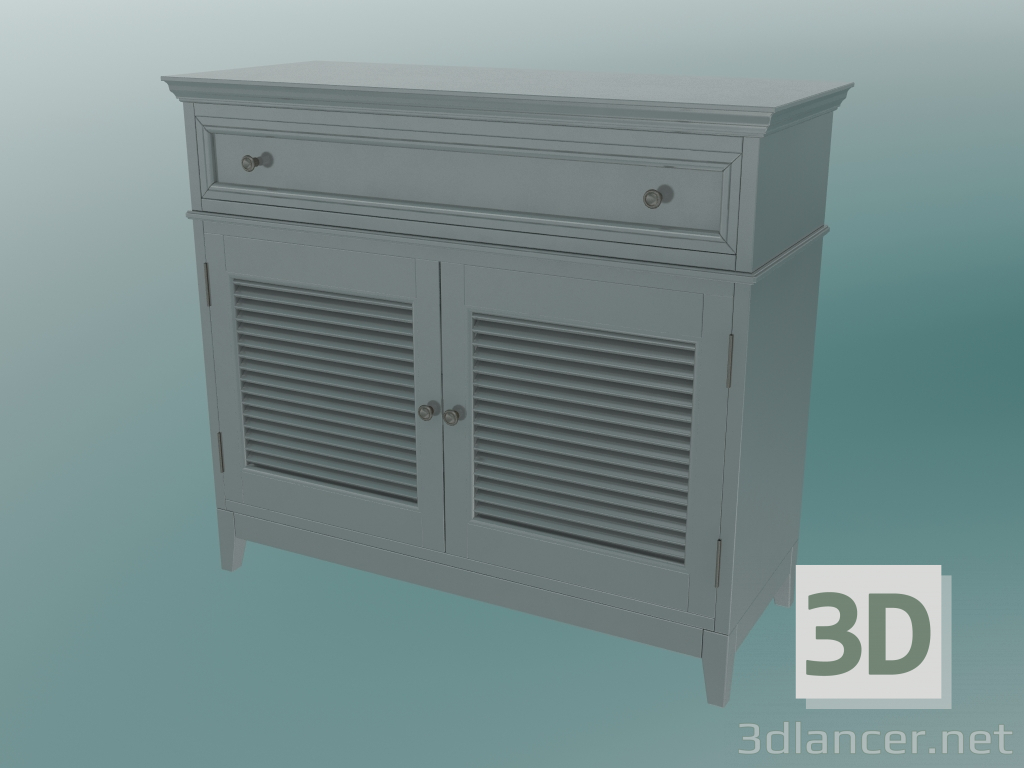 modèle 3D Commode et portes (Gris-vert) - preview