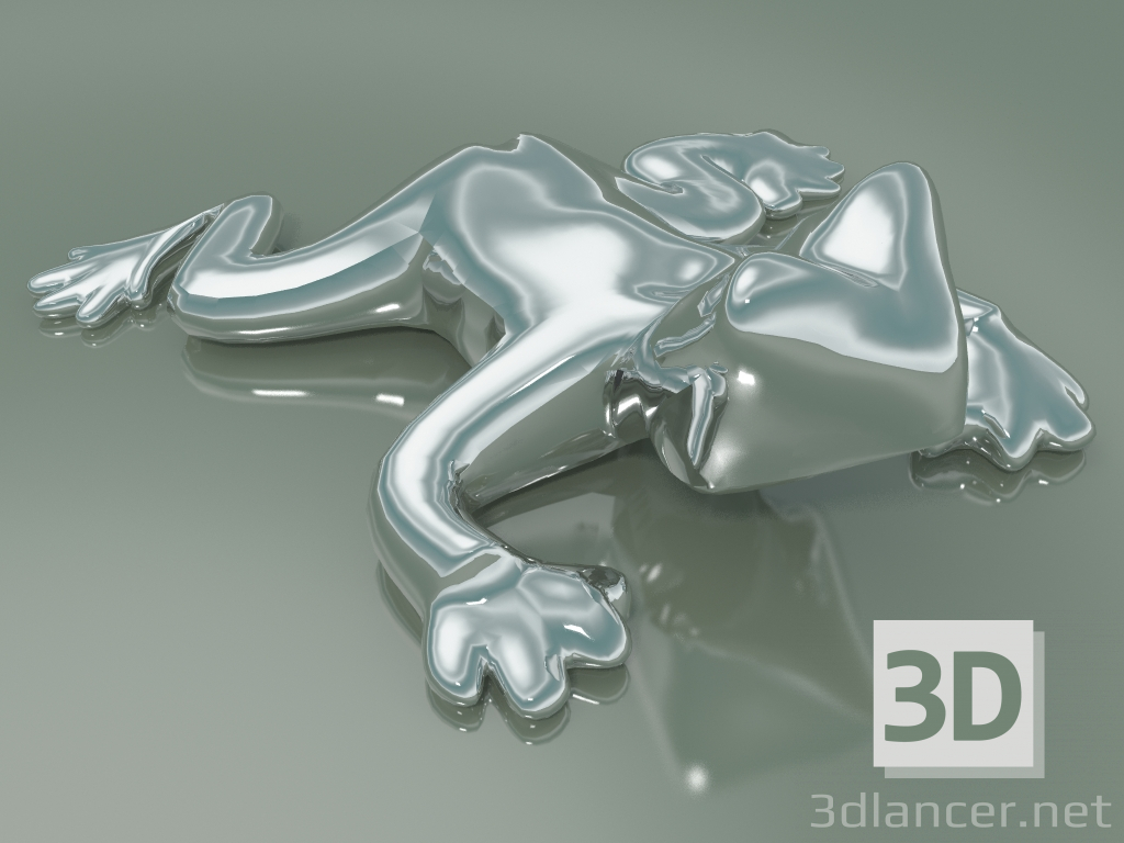 3d model Elemento de decoración rana de cerámica (platino) - vista previa
