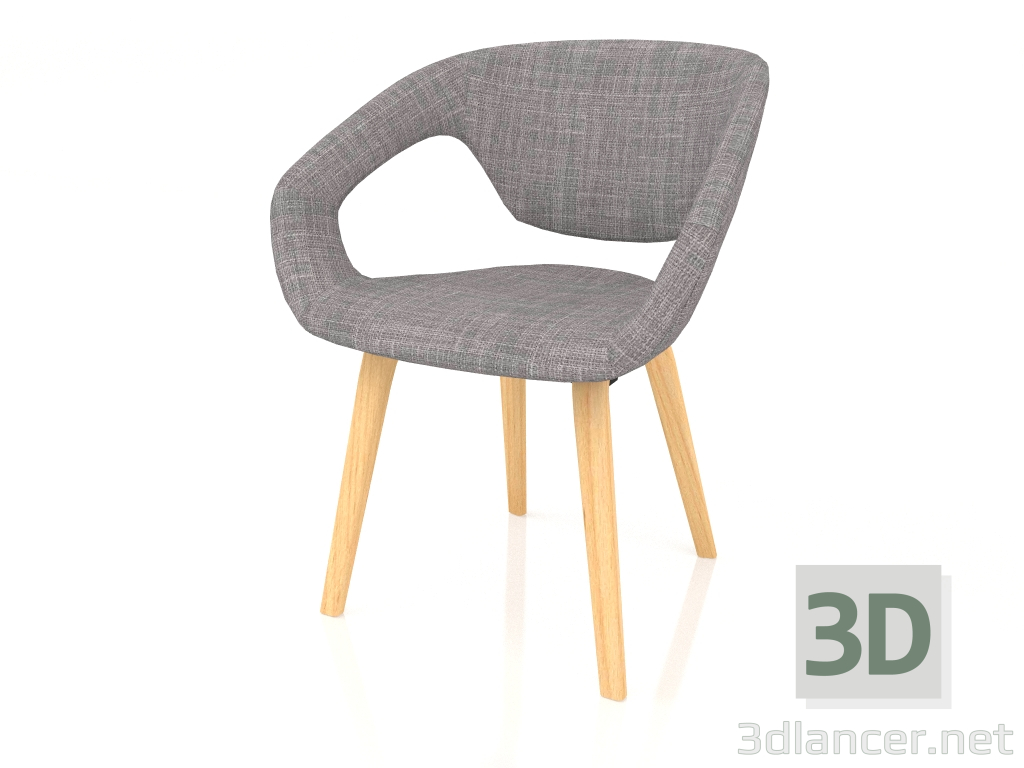 modèle 3D Chaise Flexback (Naturel-Gris) - preview