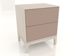 Nachttisch FARGO 2 Schubladen mit gefrästen Fronten (Beige, gebleichte Eiche, Option 1)