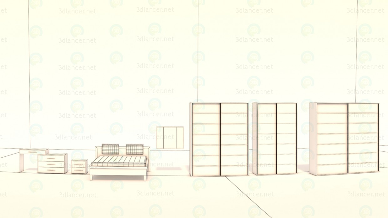 3d model Furniture for bedrooms Nicole - preview 3d model Furniture for bedrooms Nicole - preview