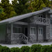 Casa de madera de madera. 3D modelo Compro - render