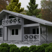 3d Wooden house from timber model buy - render