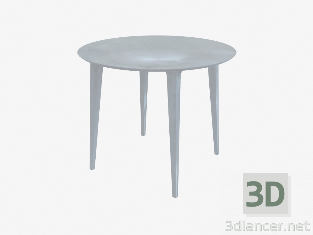 3 डी मॉडल राउंड डाइनिंग टेबल (सफेद लैकक्वर्ड ऐश डी 90) - पूर्वावलोकन
