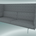 3d model Triple sofa with high back Outline (Vancouver 14, Polished Aluminum) - preview