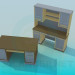 modèle 3D Escrito et un bureau pour le travail du Cabinet - preview