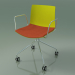 3D Modell Stuhl 0457 (4 Rollen, mit Armlehnen, mit Sitzkissen, Polypropylen PO00118) - Vorschau