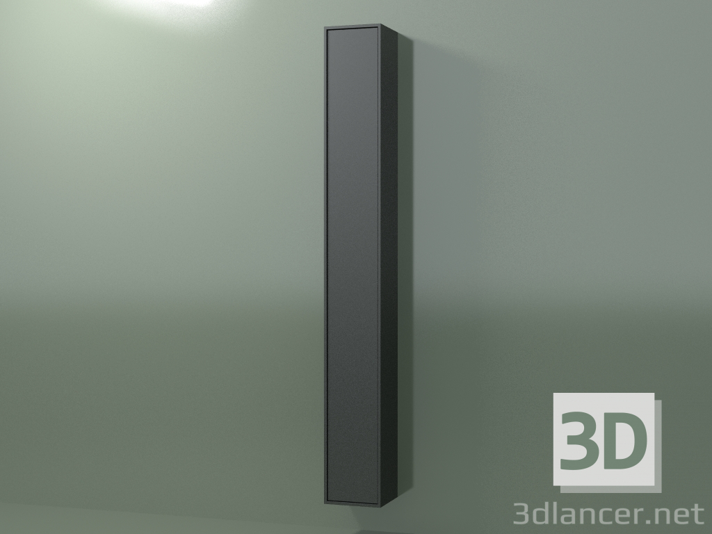 3d model Wall cabinet with 1 door (8BUAFCD01, 8BUAFCS01, Deep Nocturne C38, L 24, P 24, H 192 cm) - preview