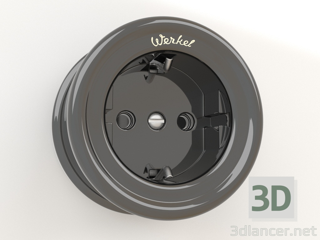 3d model Earth socket (black) - preview