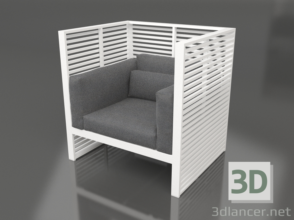 3d model Normando lounge chair with a high back (White) - preview