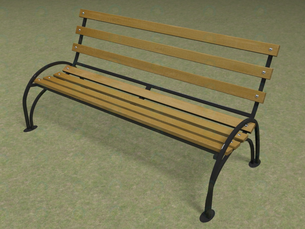 3d Model Park Bench 12654