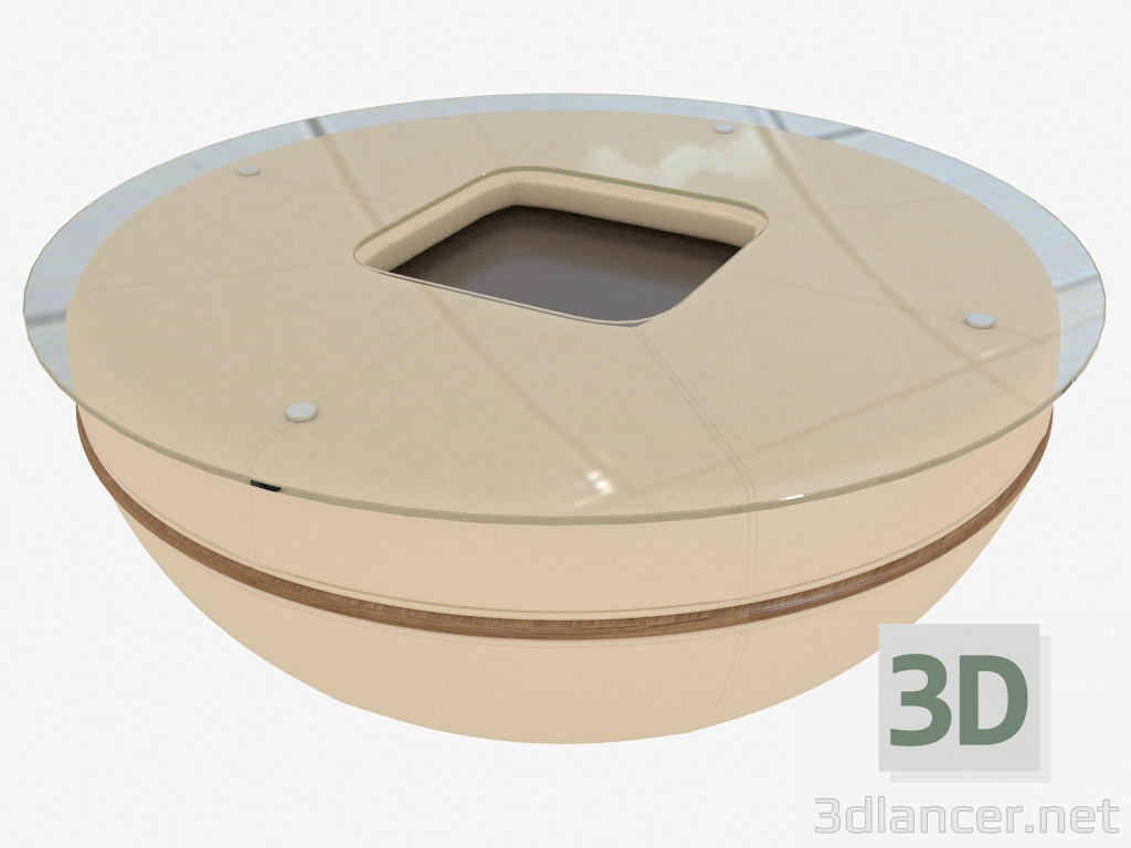 3d model Coffee table with leather trim - preview