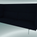 3d model Triple sofa with high back Outline (Vidar 554, Polished Aluminum) - preview