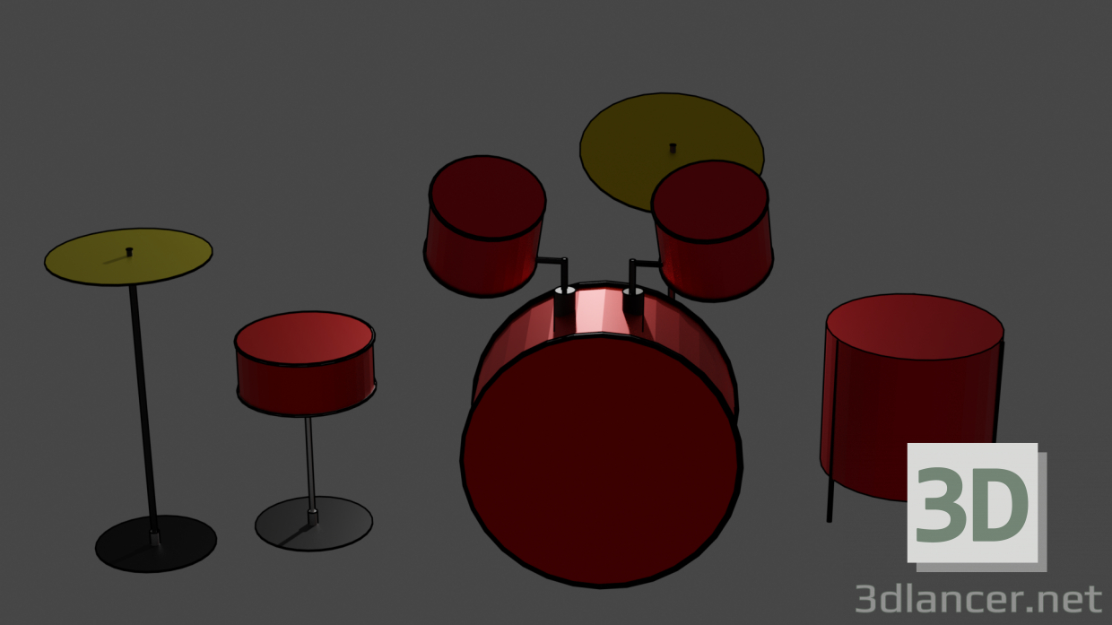 3D Modell Schlagzeug - Vorschau