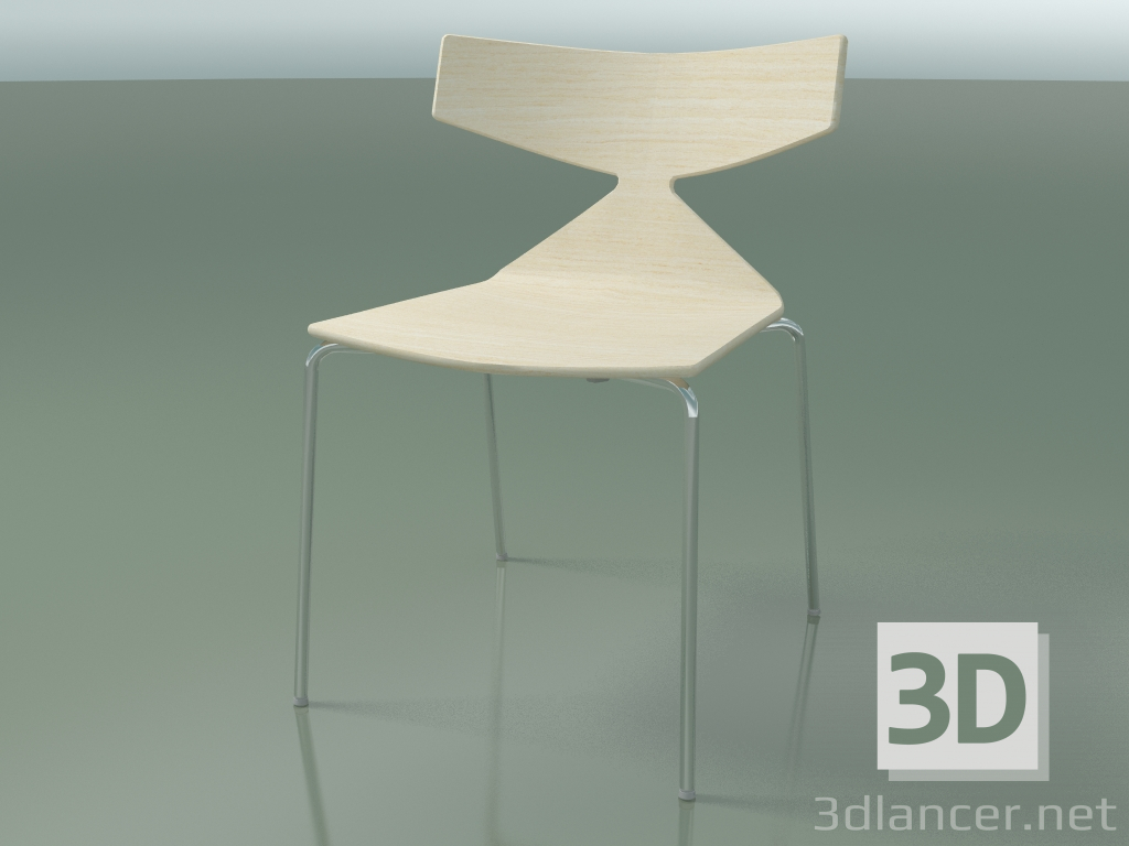 3 डी मॉडल स्टैकेबल कुर्सी 3701 (4 धातु पैर, सफेद, सीआरओ) - पूर्वावलोकन