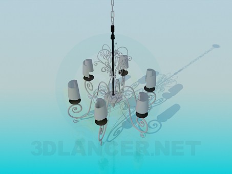 3d модель Люстра со спиралевидными плафонами – превью