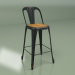 3d model Semi-bar chair Marais with wooden seat (coffee rust) - preview