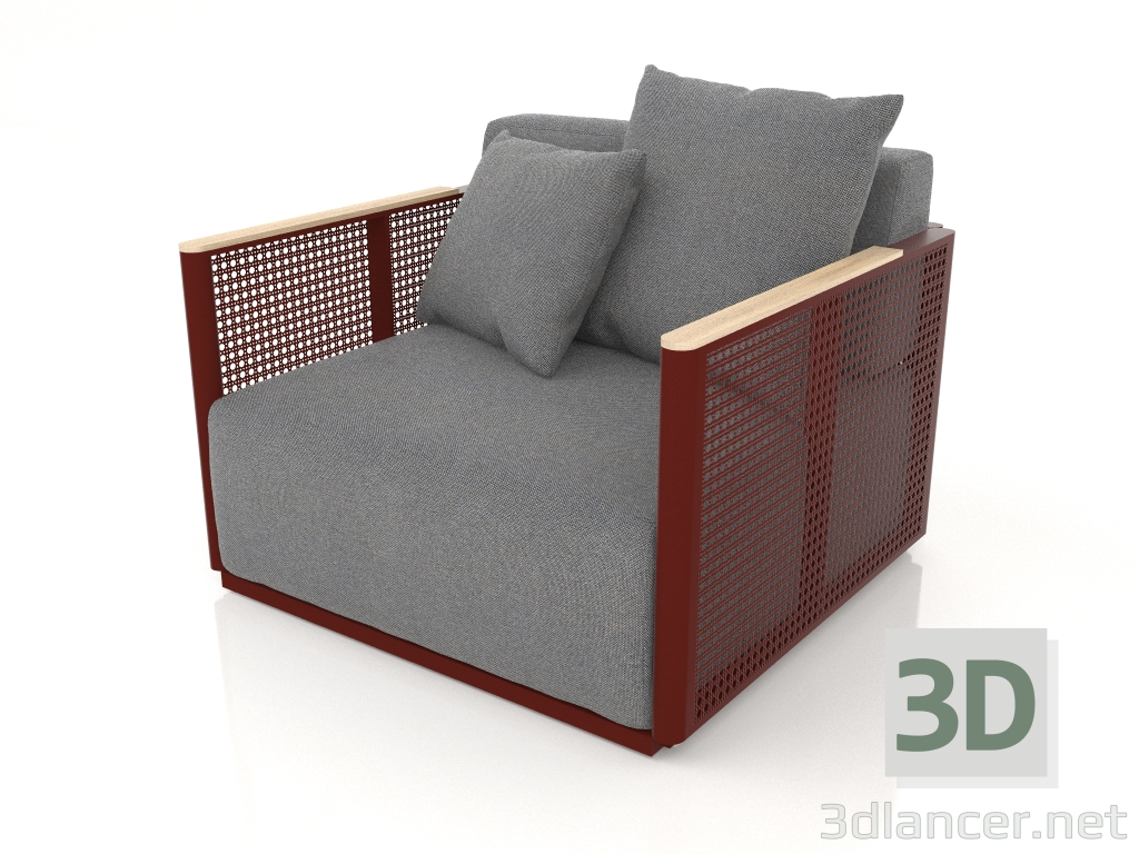 3d model Armchair (Wine red) - preview