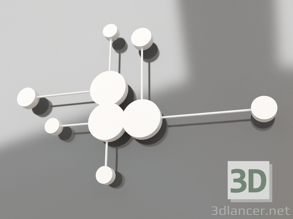 modèle 3D Applique Sapins blanc (2206.01) - preview