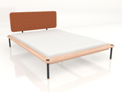 Double bed Fina with leather headboard 140X200