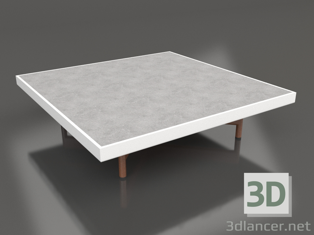modello 3D Tavolino quadrato (Bianco, DEKTON Kreta) - anteprima
