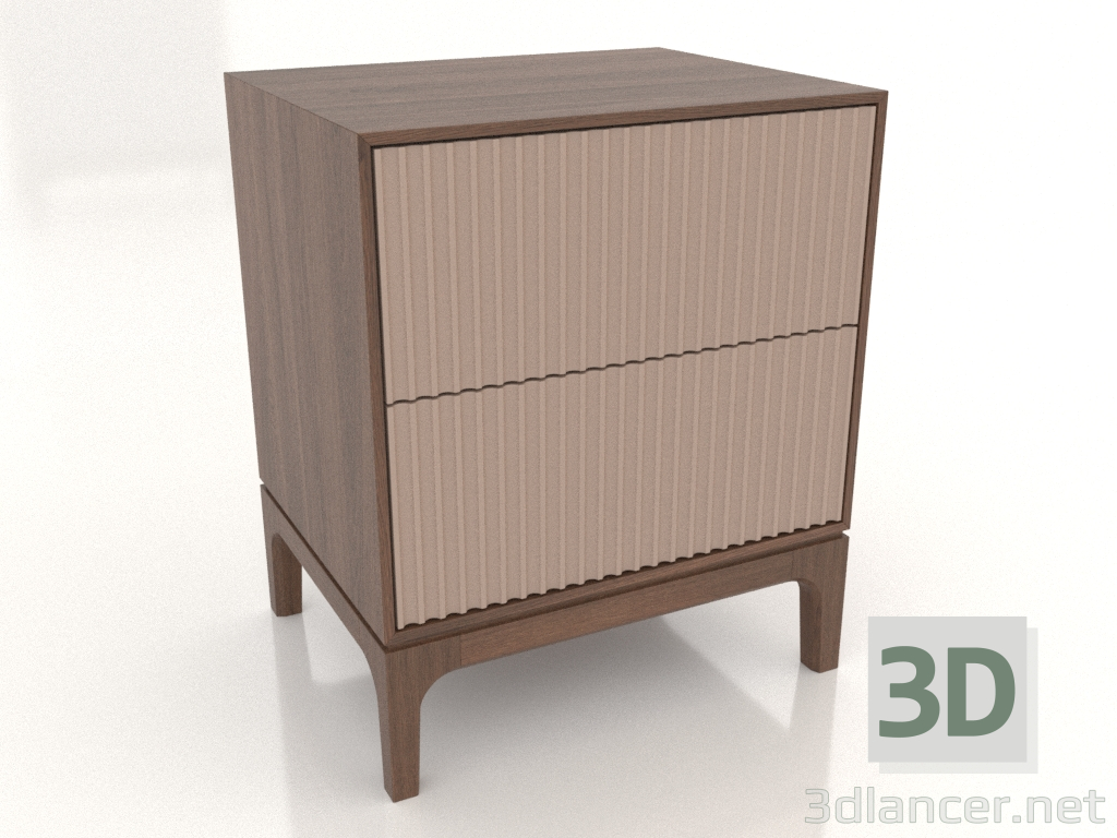 Modelo 3d Mesa de cabeceira FARGO 2 gavetas com frentes fresadas (bege, carvalho tabaco, opção 1) - preview Modelo 3d Mesa de cabeceira FARGO 2 gavetas com frentes fresadas (bege, carvalho tabaco, opção 1) - preview