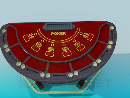 3d model Poker table and roulette - preview 3d model Poker table and roulette - preview