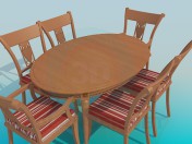 Tisch und Stühle enthalten