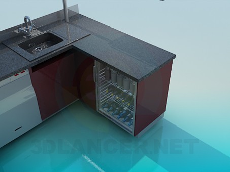 3d model Kitchen - preview 3d model Kitchen - preview