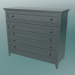 3d model Chest of drawers with legs (Black-brown) - preview