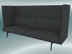 Triple sofa with high back Outline (Hallingdal 166, Black)