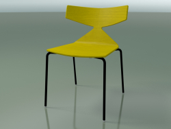 Stapelbarer Stuhl 3701 (4 Metallbeine, gelb, V39)