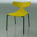 3d model Stackable chair 3701 (4 metal legs, Yellow, V39) - preview