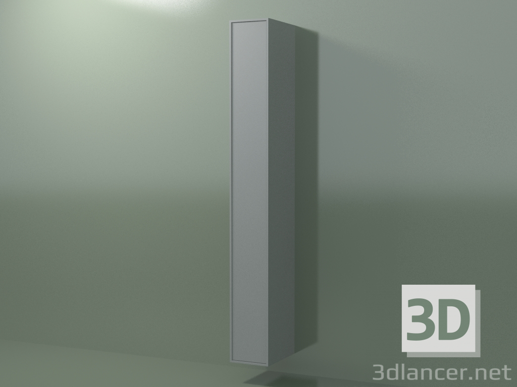 3D Modell Wandschrank mit 1 Tür (8BUAFDD01, 8BUAFDS01, Silbergrau C35, L 24, P 36, H 192 cm) - Vorschau