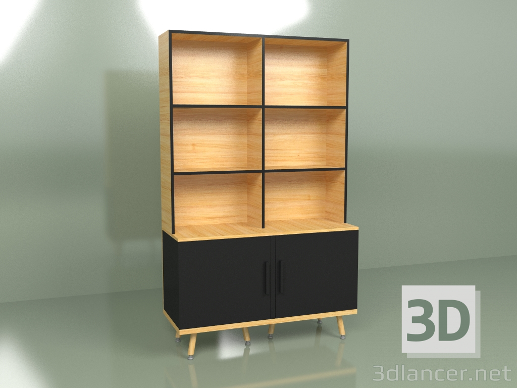 3D Modell Regal Woodi (schwarz) - Vorschau