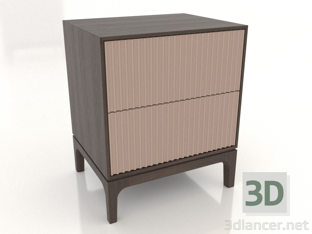 Modelo 3d Mesa de cabeceira FARGO 2 gavetas com frentes fresadas (bege, carvalho escuro, opção 1) - preview Modelo 3d Mesa de cabeceira FARGO 2 gavetas com frentes fresadas (bege, carvalho escuro, opção 1) - preview