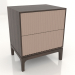 3d model Bedside table FARGO 2 drawers with milled facades (beige, dark oak, option 1) - preview
