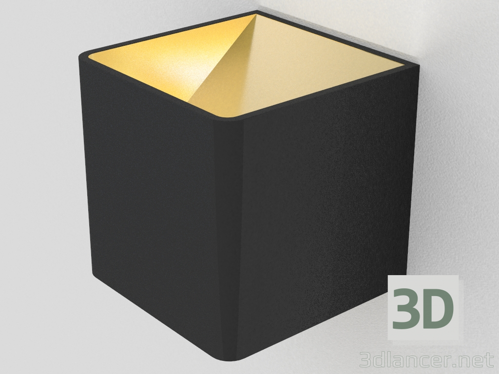 modello 3D Superficie montata LED Wall Washer (DL18391 11WW Black Gold) - anteprima