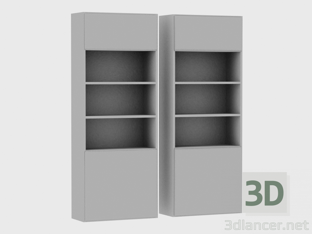 modèle 3D Eléments du système modulaire IANUS MIDDLE WITH BACK (D230) - preview